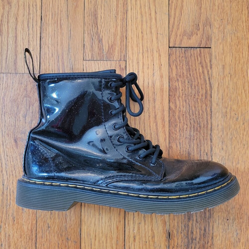 SINGLE Doc Marten Dr Martens 1460 Glitter J Black Patent Leather RIGHT Boot EU 3